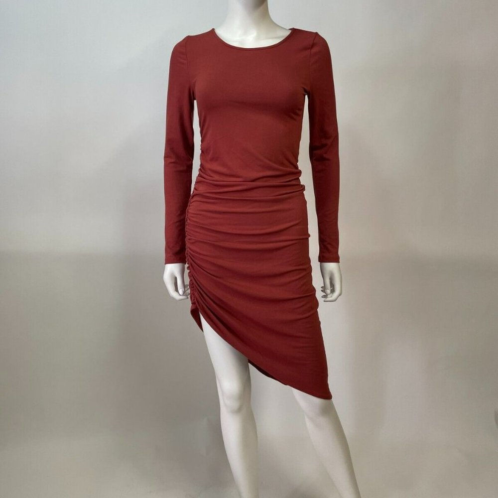 Mittoshop Long Sleeve Rust Midi Dress - Picture 1 of 3